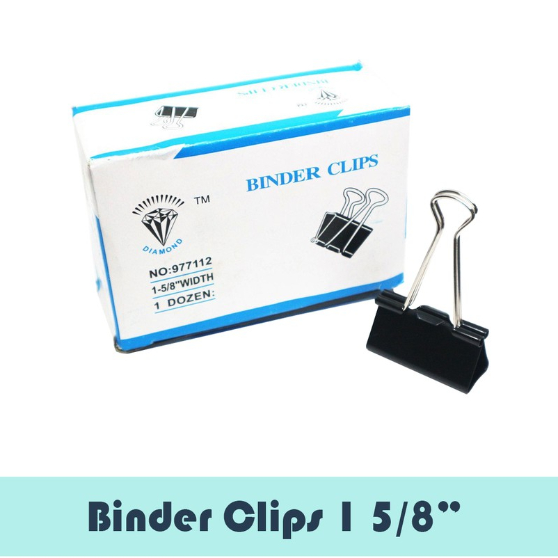1 dozen Binder Clips 51mm - 2 inches - 12 pcs in a box - Sold per box ...