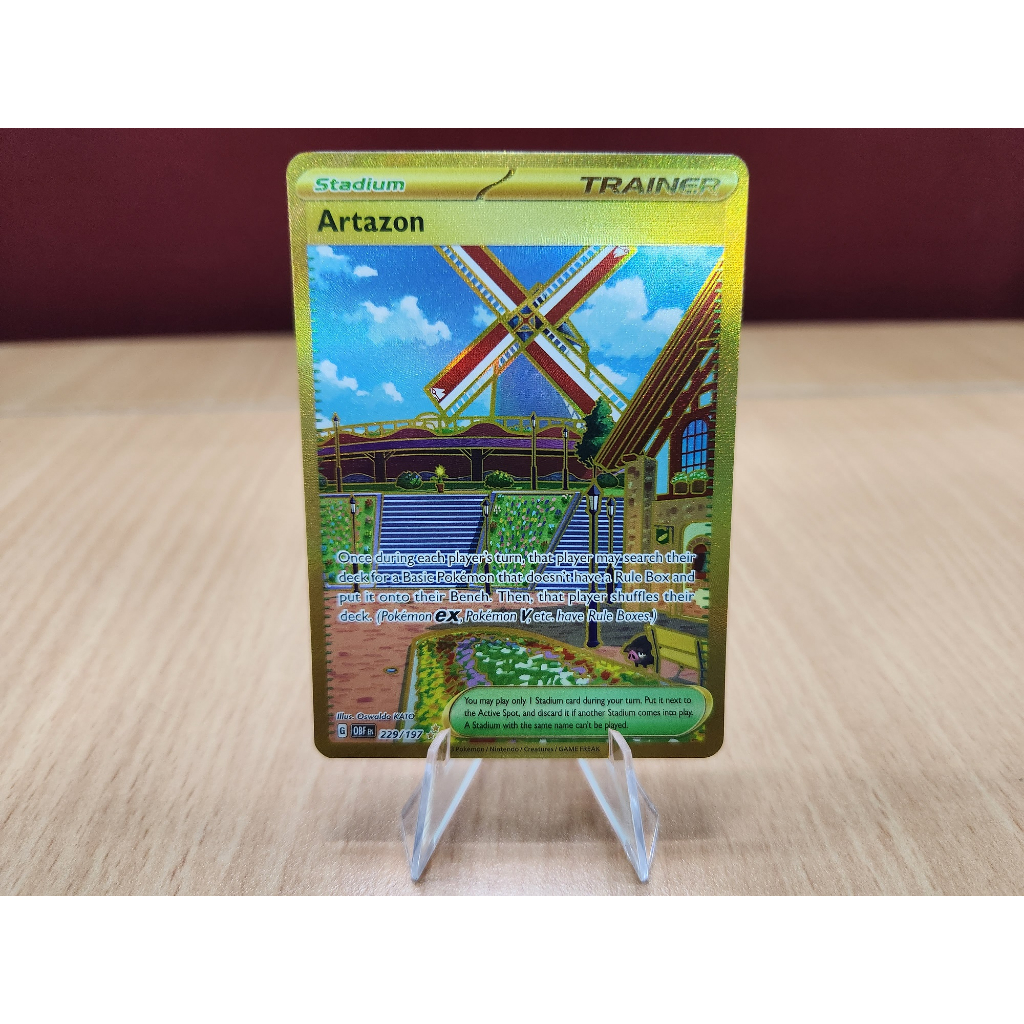 pokemon artazon gold card - 229/197 - Obsidian Flames - Hyper Rare placed immediately into protective sleeves Artazon Gold Secret Special Hyper
