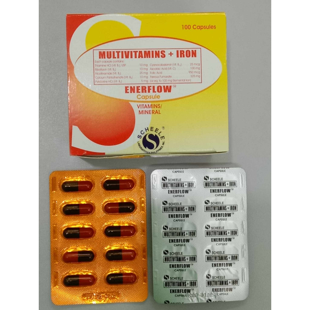 ENERFLOW Vitamins and Minerals Multivitamins + Iron 100 Capsules Shopee Philippines