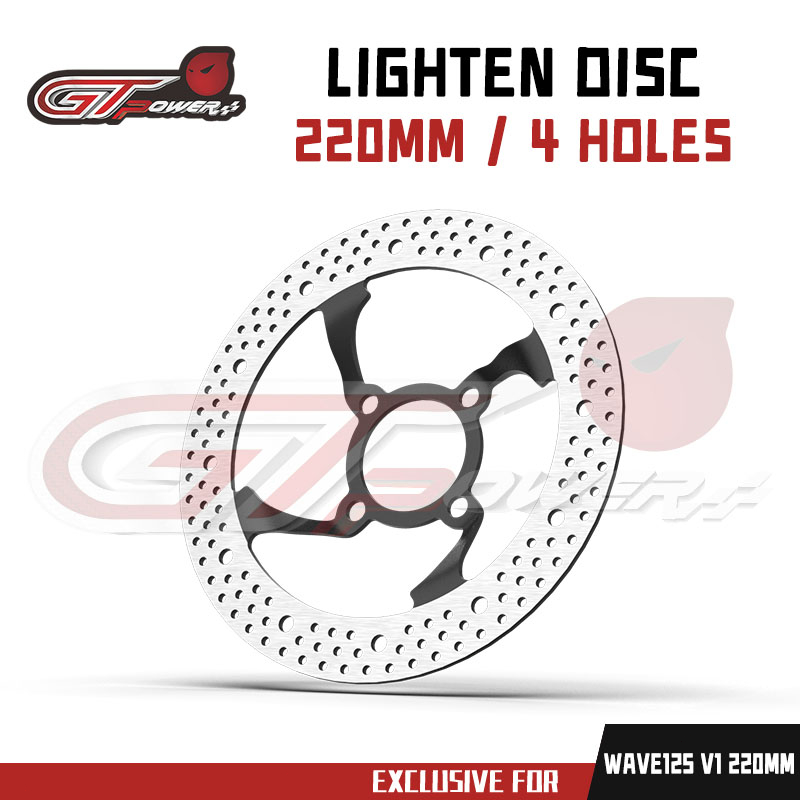 LIGHTEN DISC WAVE125 / XRM125 / RS125 / WAVE100 / SYM 220MM 4 HOLES 3 ...