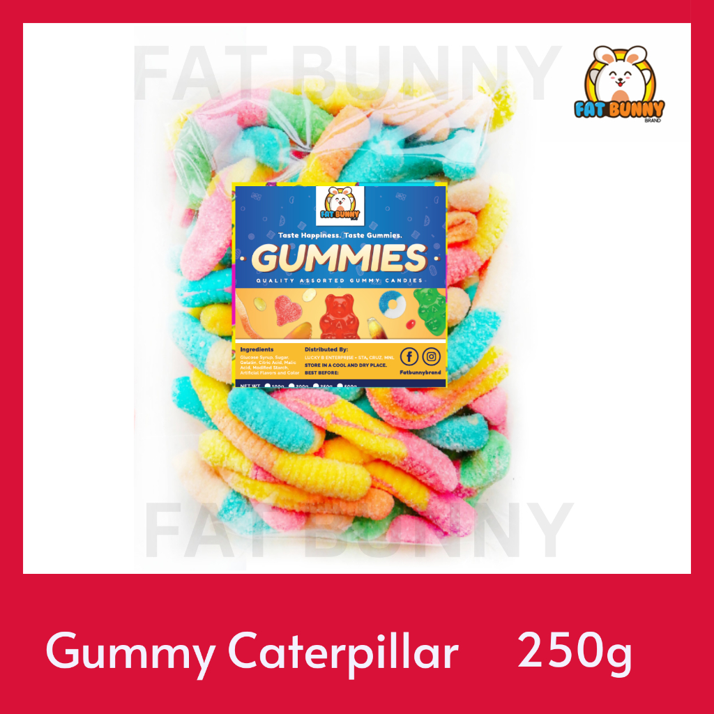 Mega Asia Gummy Caterpillar Sour Worm 250g Gummies Candy (Estimated 50 pcs)  | Shopee Philippines