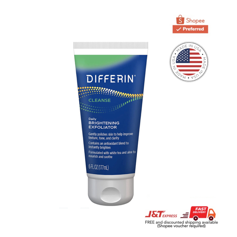 Differin Face Scrub Daily Brightening Exfoliator for Acne Prone Skin