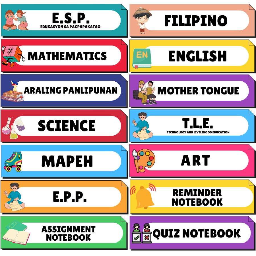 NOTEBOOK SUBJECT NAME STICKER LABEL Shopee Philippines