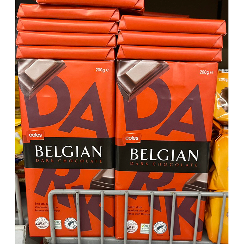 Coles Belgian Milk Chocolate or Dark Chocolate 200g Shopee Philippines