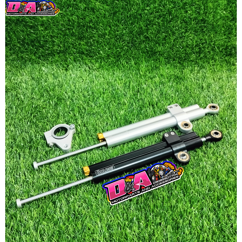 OHLINS STEERING DAMPER STABILIZER LONG WITH BRACKET AND SERIAL THAILAND