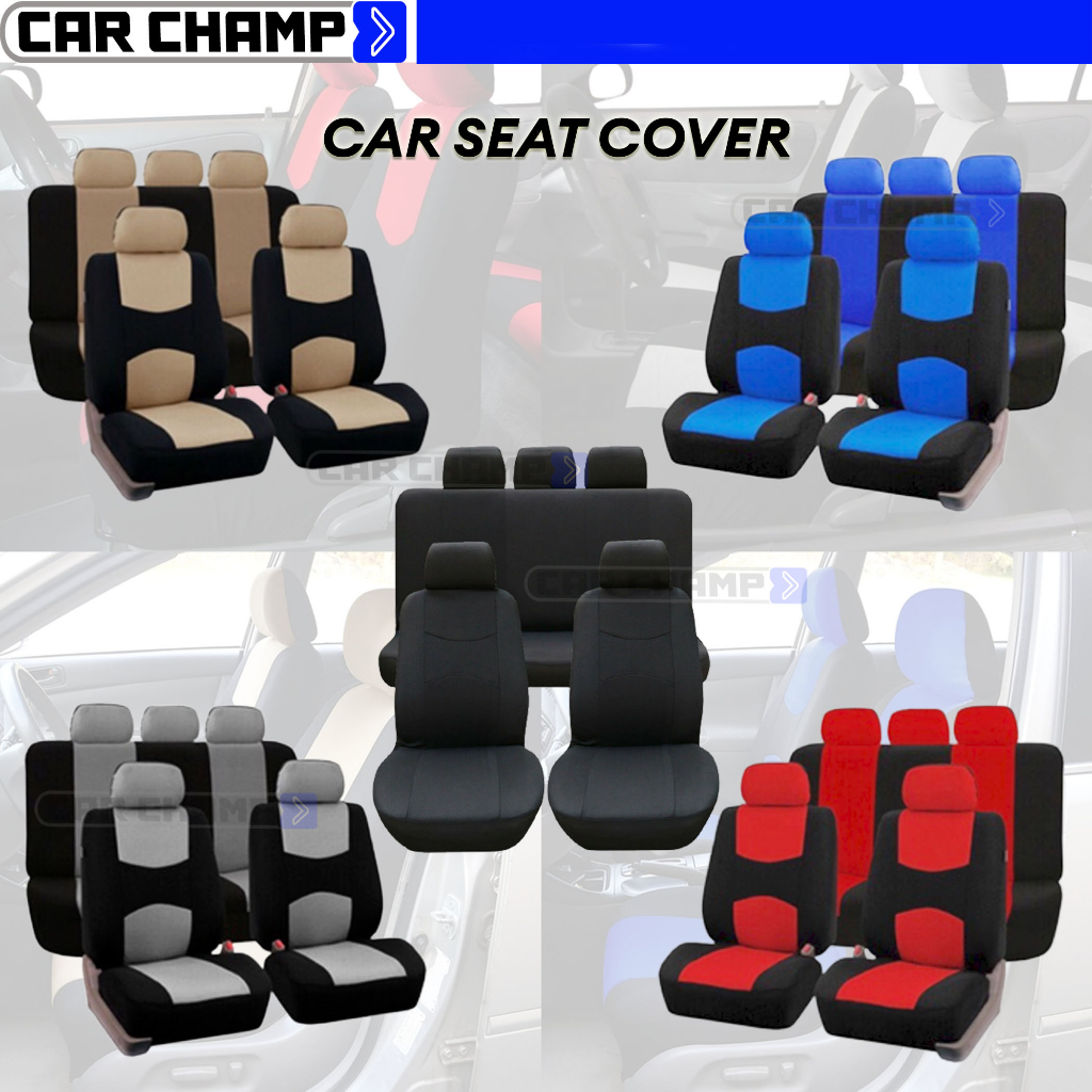 Universal SEDAN Car Seat Covers Set for 5 Front Seat Back Seat Headrest