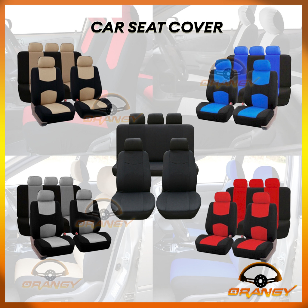 Universal SEDAN Car Seat Covers Set for 5 Front Seat Back Seat Headrest