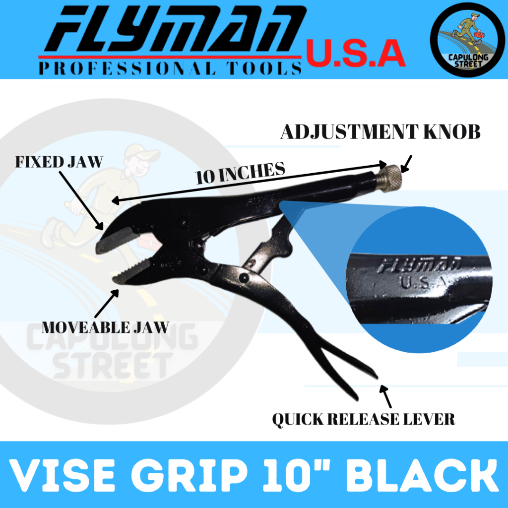 Flyman Vise Grip 10'' With Variation High Quality Heavy-Duty Metal ...