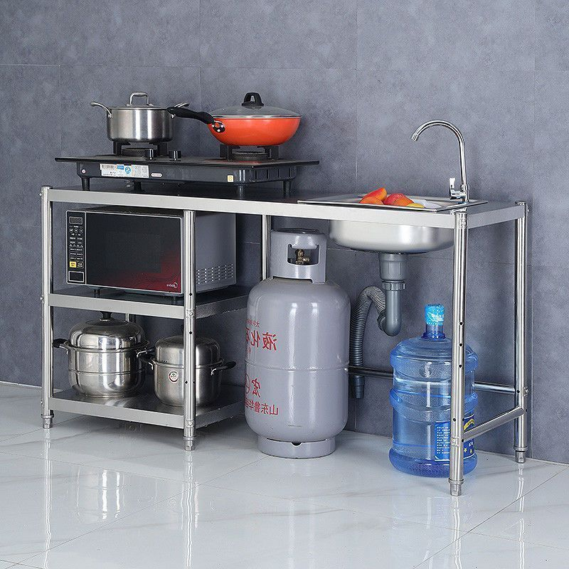 High Quality Stainless Steel Single Kitchen Sink With Stand Rack Sink ...