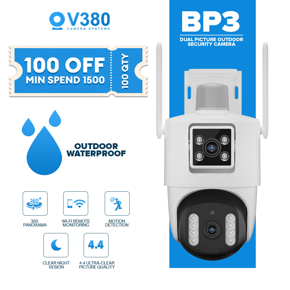 V380 BP3 CCTV Camera Wireless Outdoor 1080P Dual Lens Security IP ...