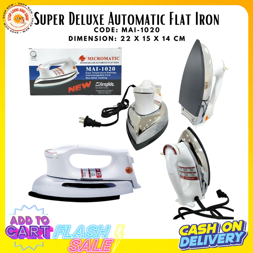 Micromatic MAI 1020 Stainless Steel Flat Iron Super Deluxe Automatic Flat Iron Plantsa Plantsa