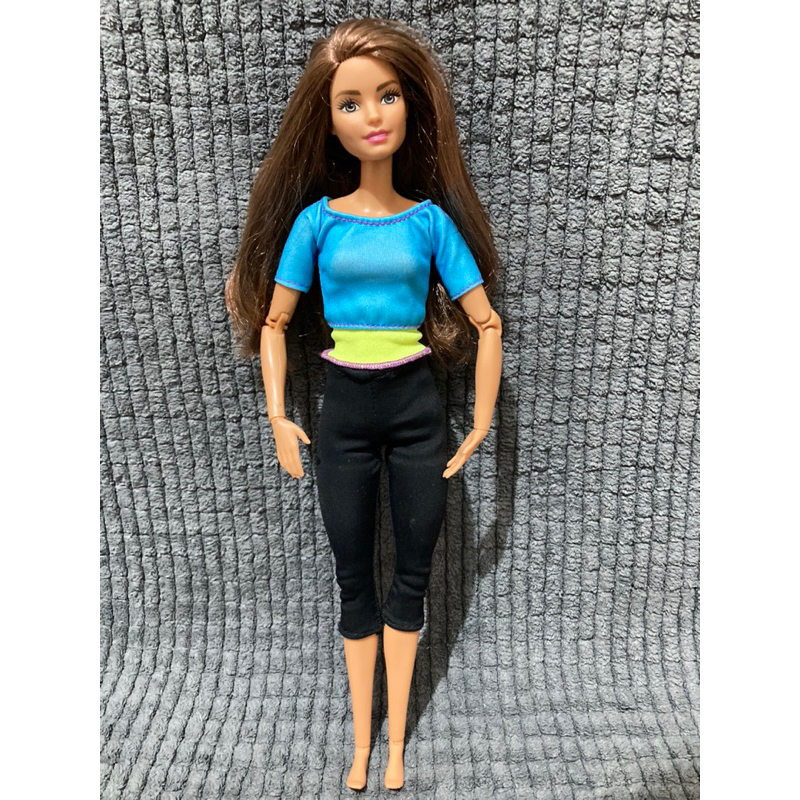 Barbie Made To Move Posable Doll In Blue Color Blocked Top And Yoga Leggings Flexible Teresa