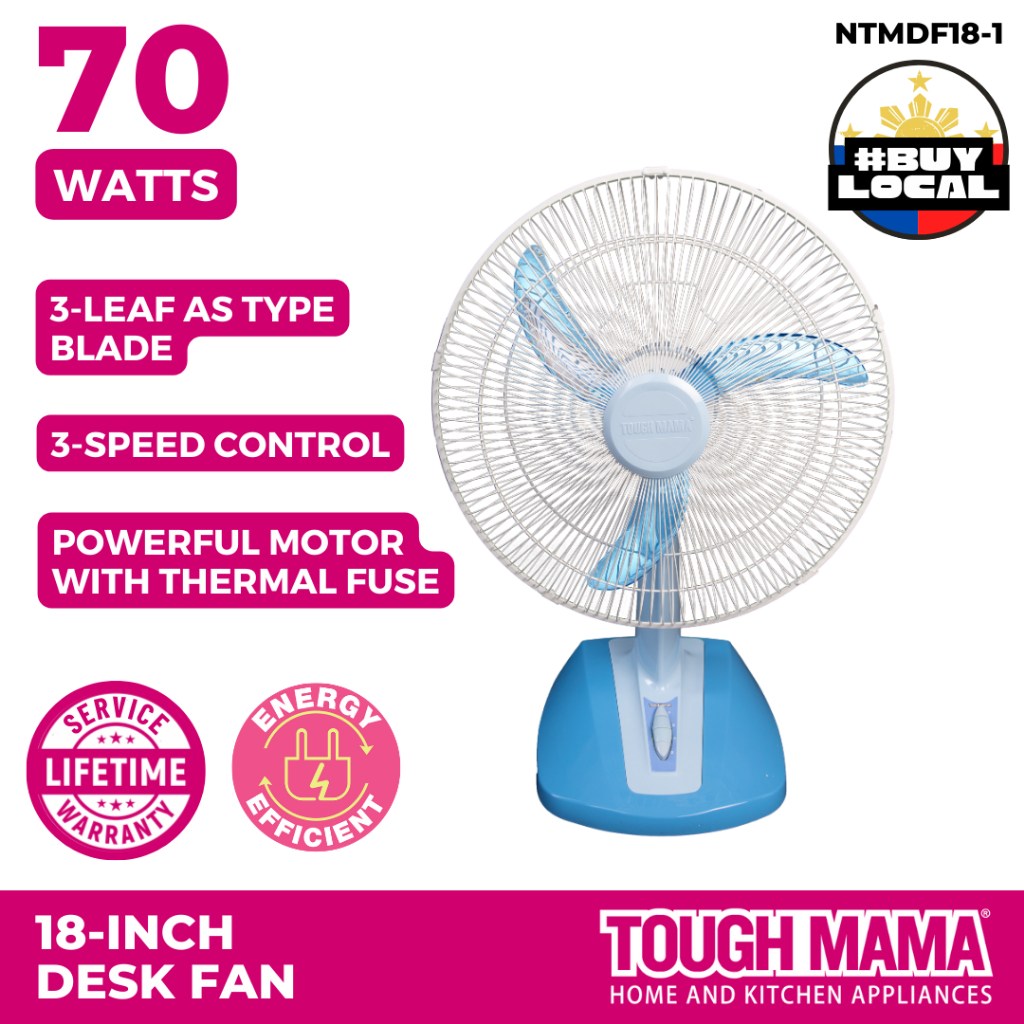 Tough Mama NTMDF181 Giant Desk Fan Rotating Powerful Oscillating Cooling Electric Floor Fan