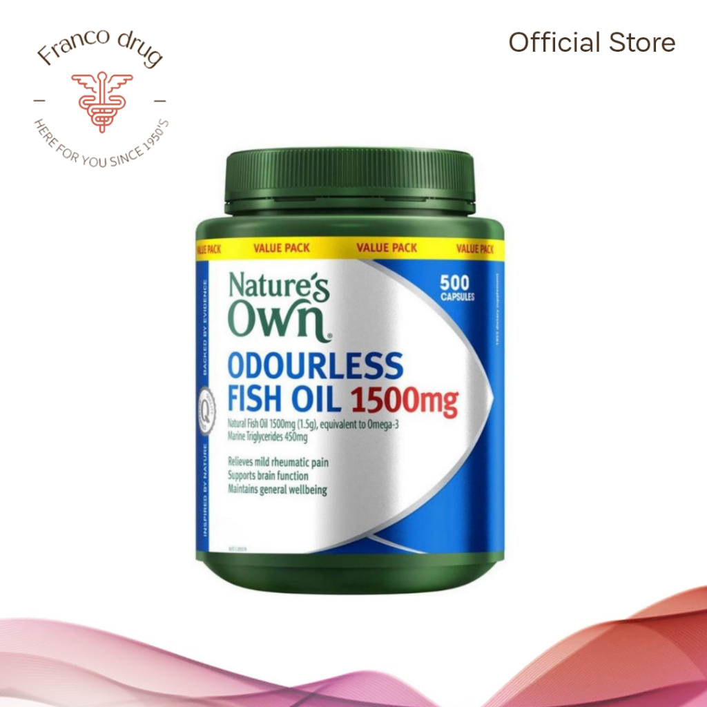 Nature's Own Odourless Fish Oil 1500mg 500's Expiry Date December