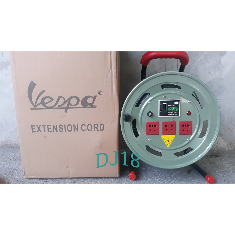 Vespa 30 Amperes Heavy Duty Drum Type Extension Cord 100ft/30Meters