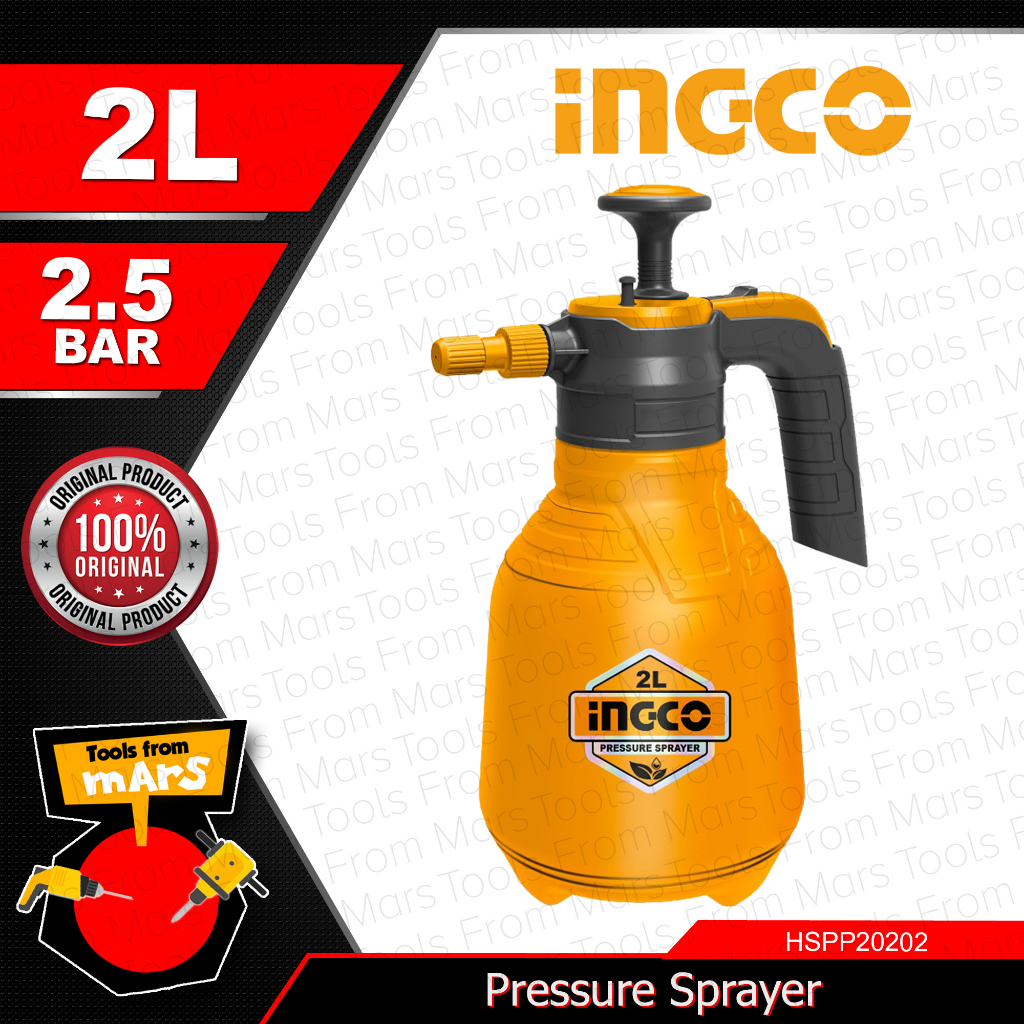 INGCO 2L Pressure Sprayer Washer Disinfectant Bottle Handheld Garden