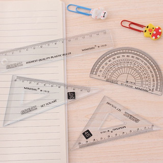4PCS/Set 30cm Transparent Plastic Ruler Set Ruler Combo Math ...