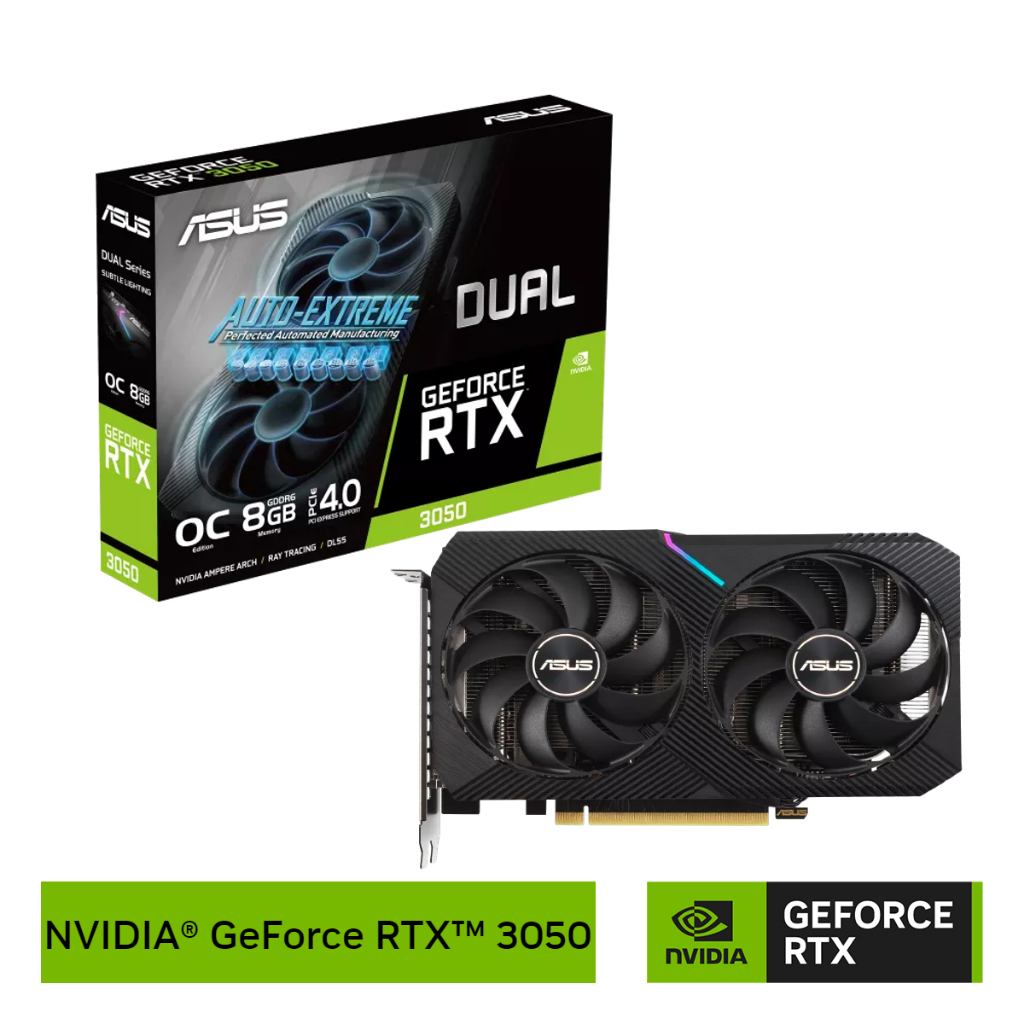 Asus Dual NVIDIA® GeForce RTX™ 3050 V2 OC Edition 8GB GDDR6 128