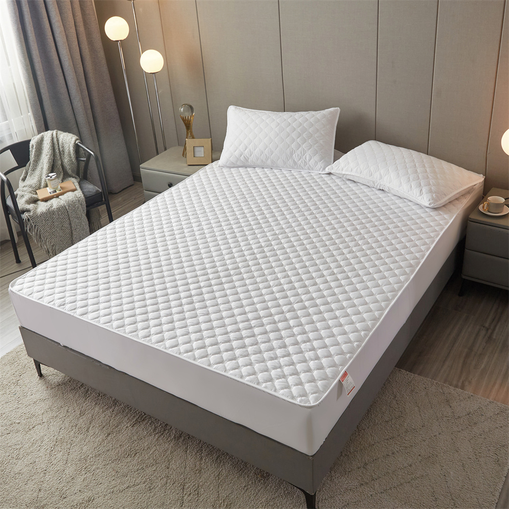 Quilted Fitted Bed Sheet Protector Cotton Mattress Cover Fully ...