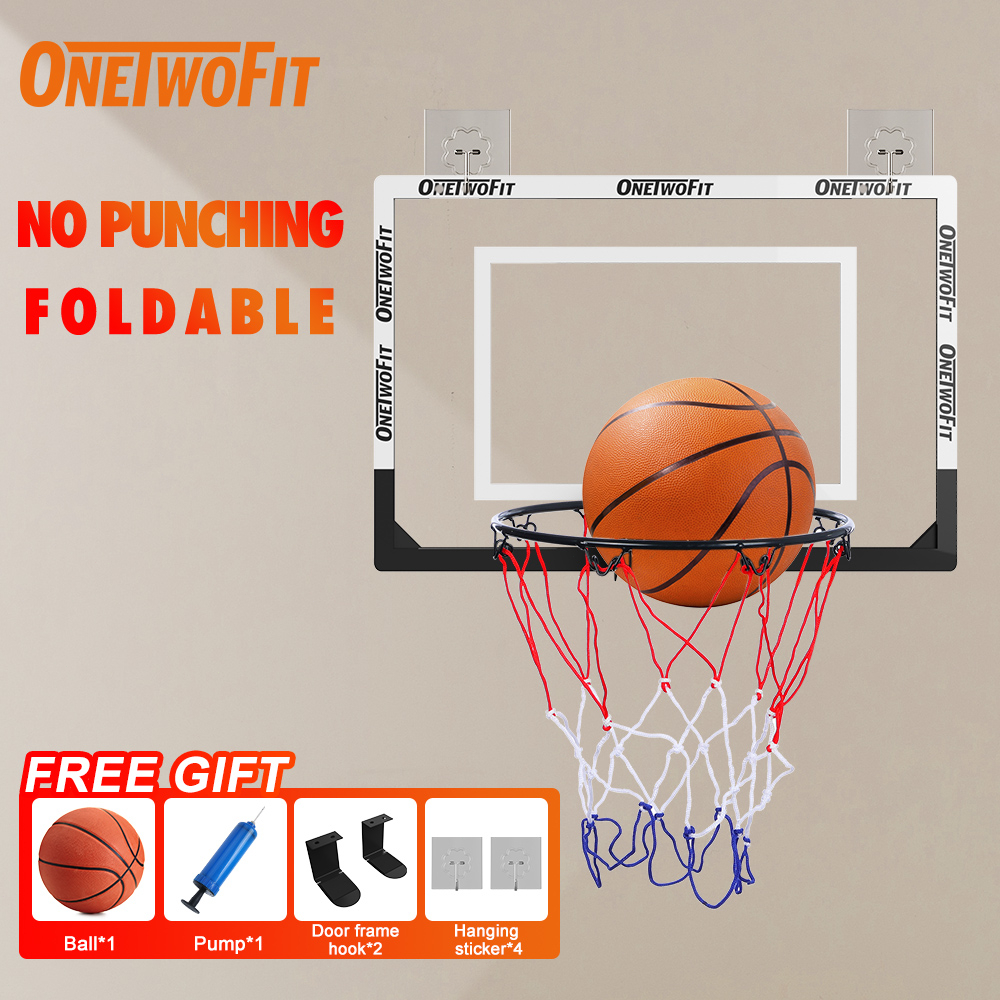 OneTwoFit Hanging Door Basketball Board Mini Indoor Toy Backboard Ring ...