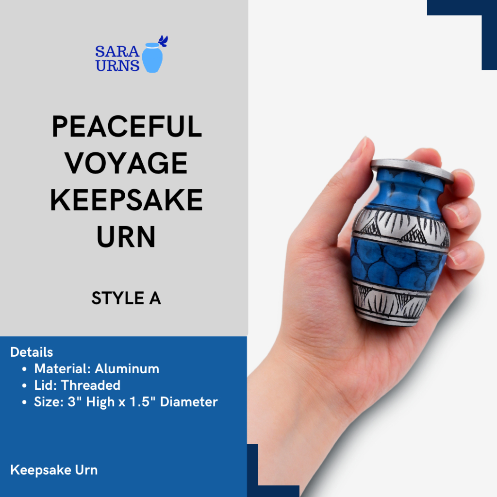 [saraurnsph] Peaceful Voyage Metal Keepsake Urn Style A Cremation Ashes ...