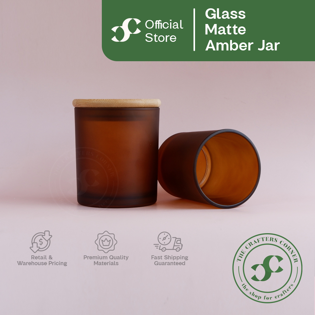 Glass Matte Amber Candle Jar (200ml & 320ml) | Shopee Philippines