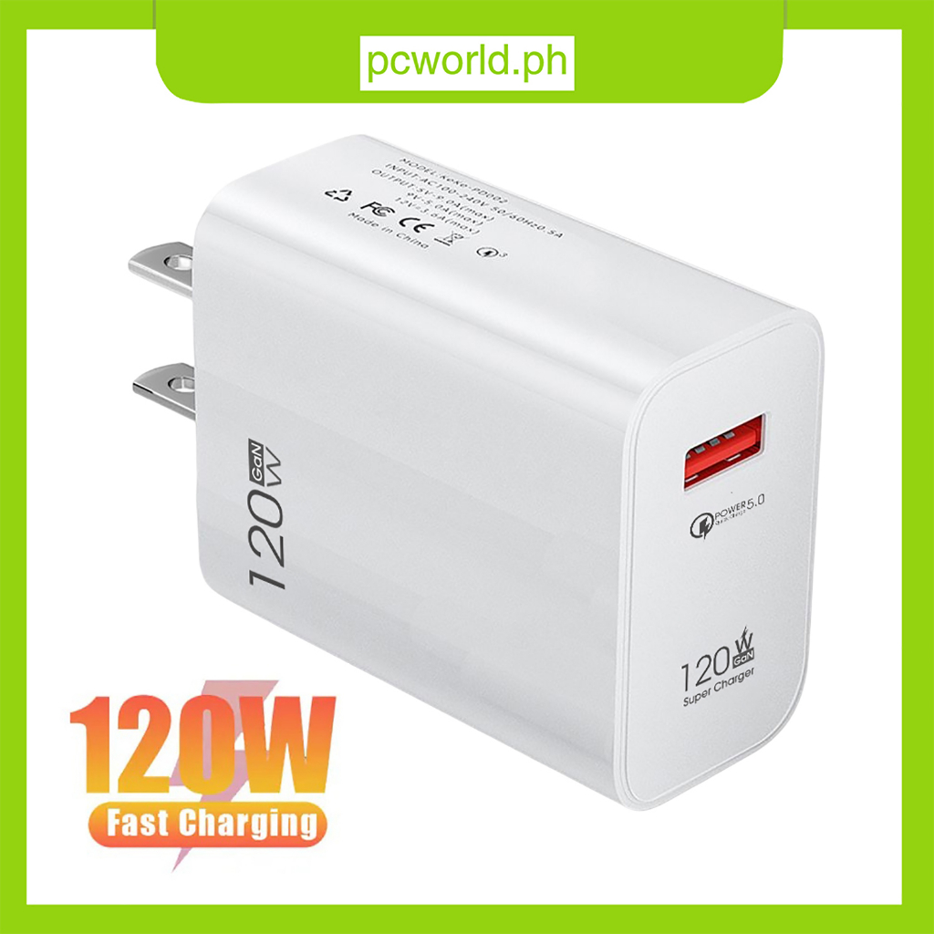 120W Super Flash USB Charger Fast Charging Mobile Phone Charger Quick  Charge Power Adapter