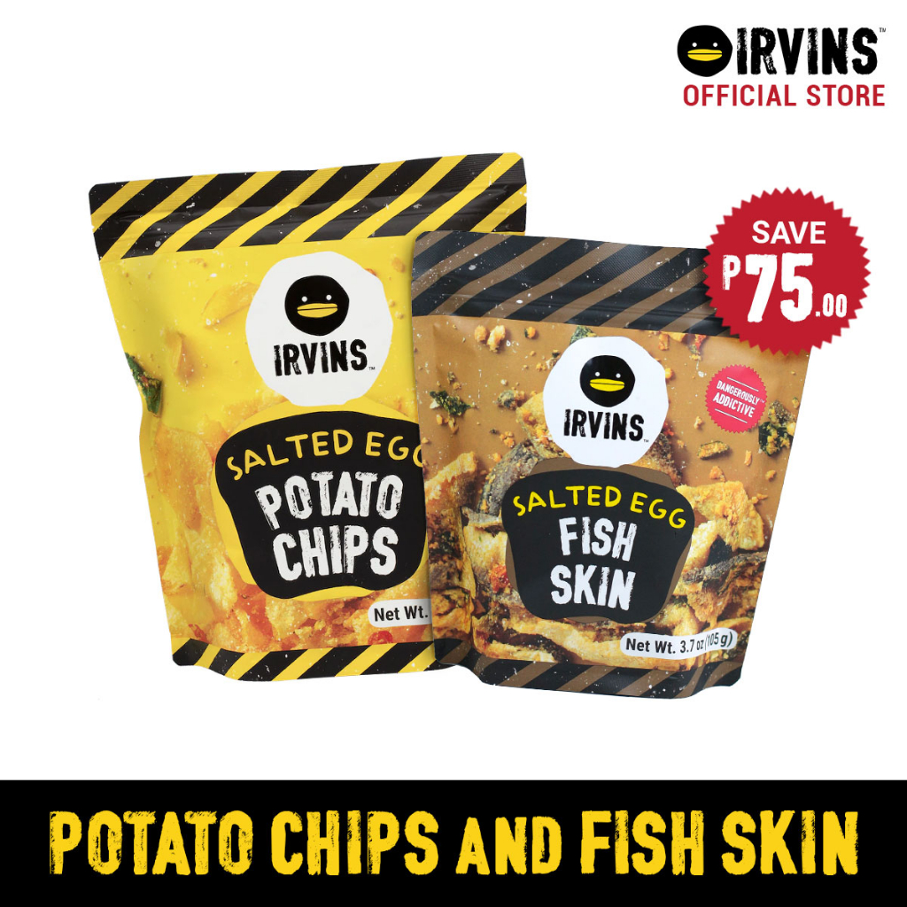 IRVINS Salted Egg Potato Chips Big Bag And Fish Skin Small Bag | Shopee ...