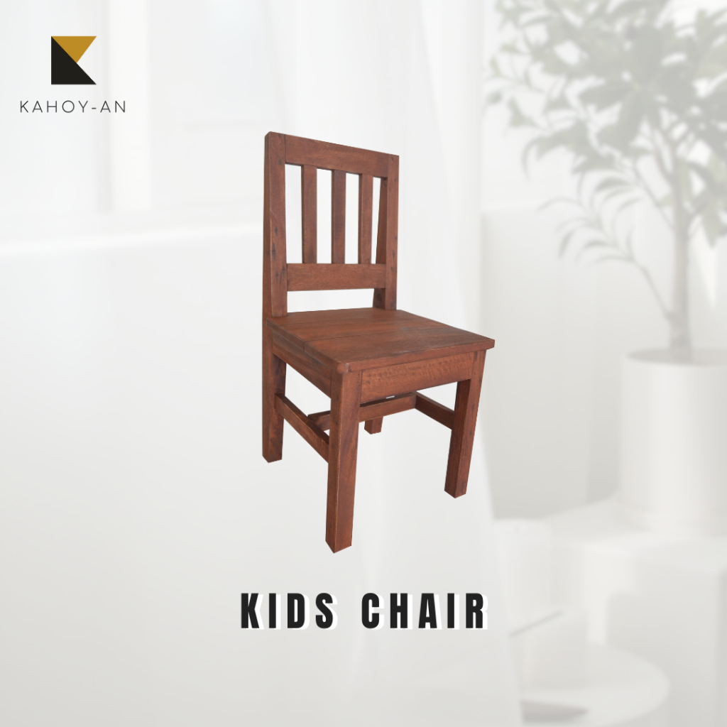 KIDS CHAIR, Wooden, Kiddie Chair with Back Rest, Art Chair, Reclaimed Wood, Assembled Shopee