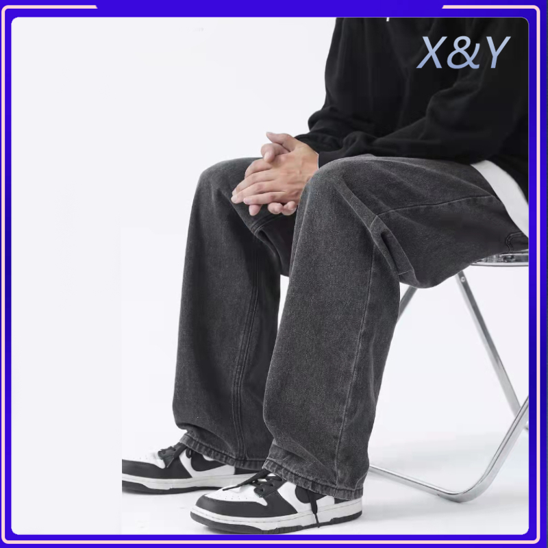 XY Denim Pants For Men Baggy Jeans For Men Straight Cut Plain Loose ...