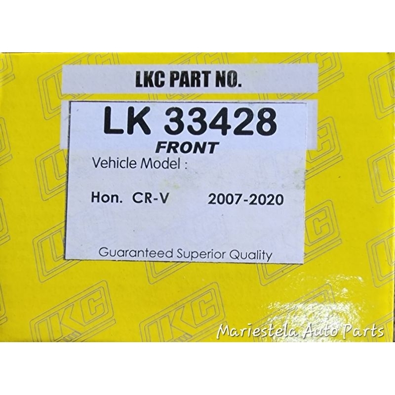 Brake Pad Honda CRV 2007 2020 FRONT ( LKC BRAND ) Shopee Philippines