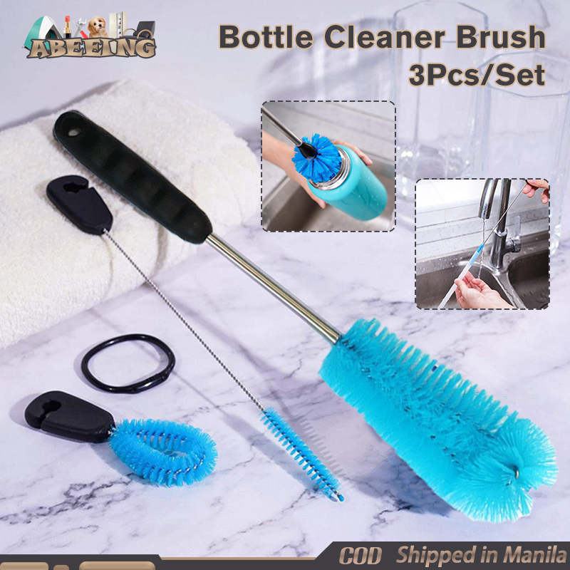3Pcs Long Handle Bottle Cleaner Brush Set Baby Bottle Cleaner Brush