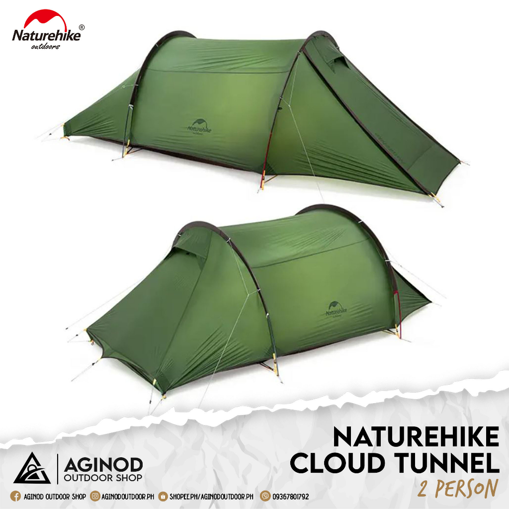 Naturehike Cloud Tunnel 2-Person Waterproof Tent for camping and hiking ...