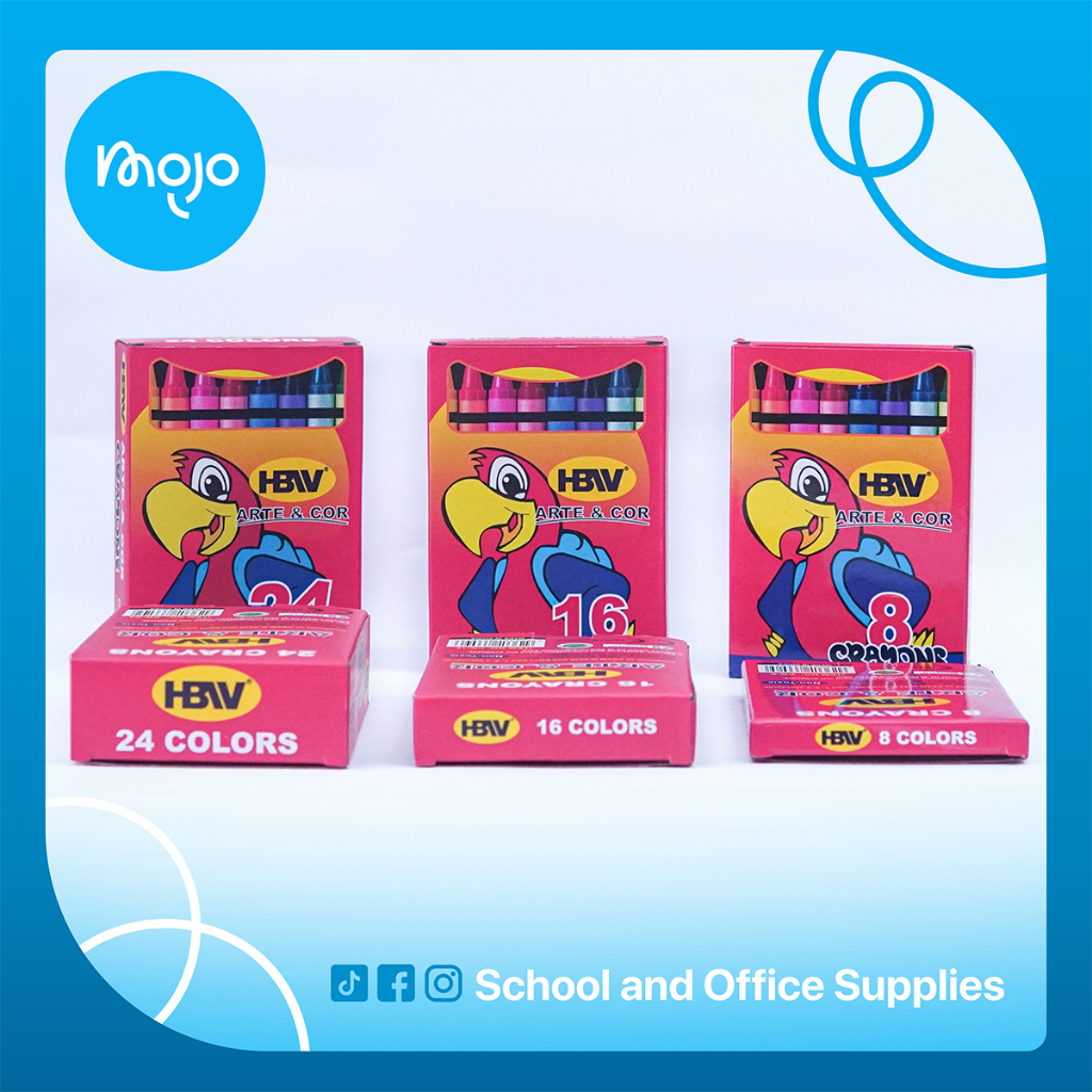 HBW Color Crayons colors 8 16 24 crayon wax colorful for school and ...