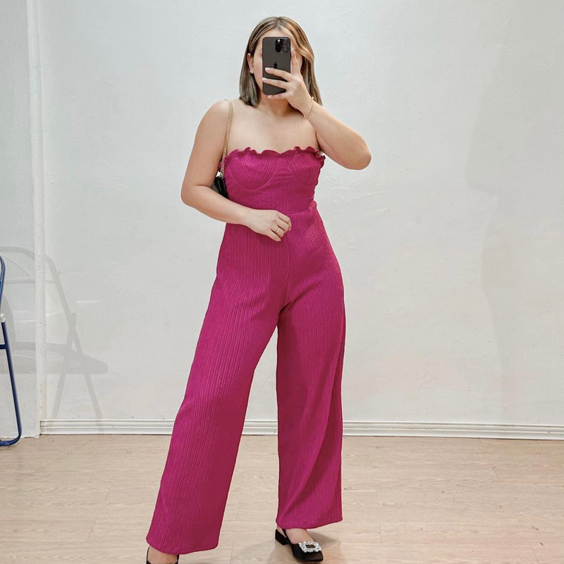 Tally Jumpsuit — Ruffled Tube Jumpsuit | FLAIR CLOTHING | Shopee ...