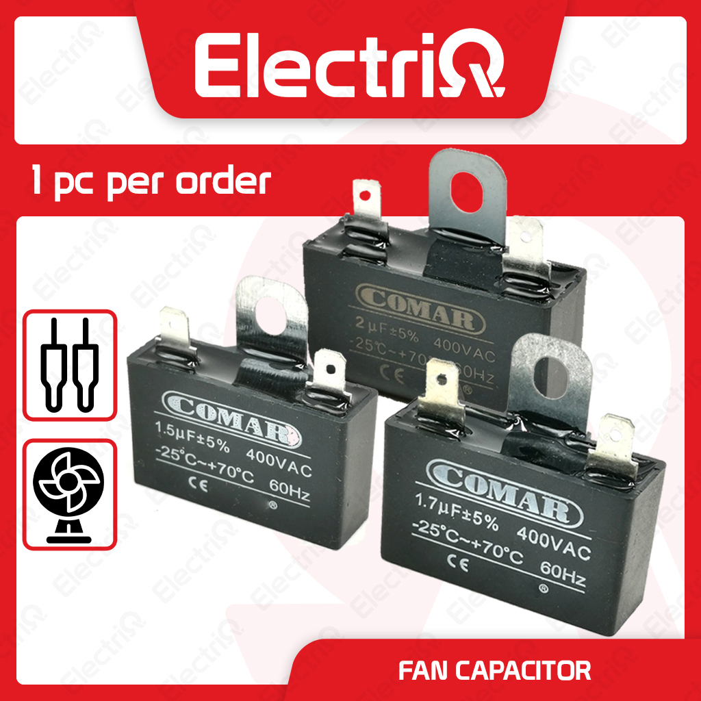 Electriq Electric Fan Capacitor Terminal Type 2 wire ( 1.5uF 1.7uF