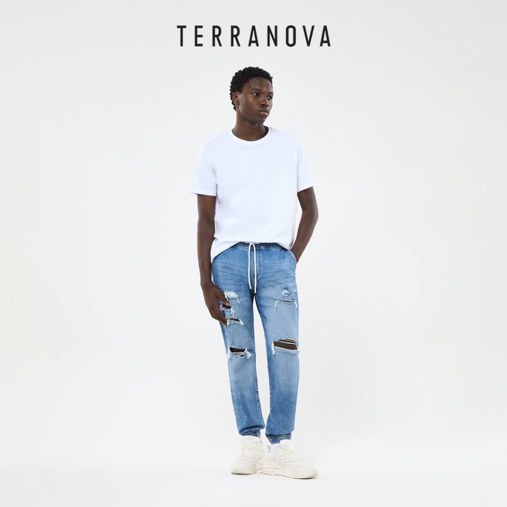 Terranova Jogger Jeans with Rips for Men