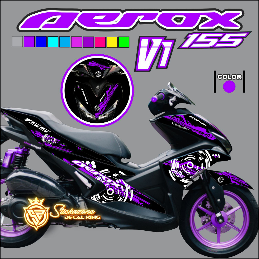 YAMAHA AEROX 155 V1 CIRCUIT DESIGN FULL STICKER DECALS PRINTED ...