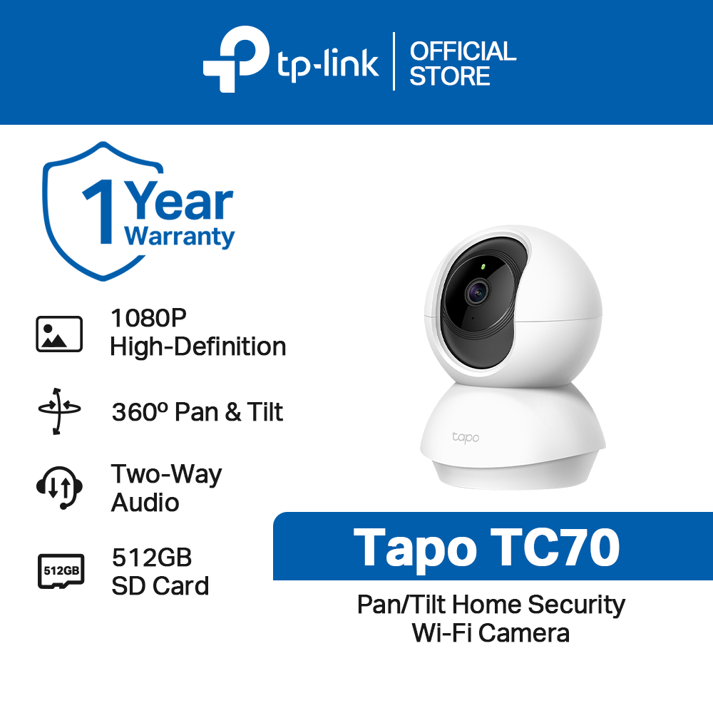 TPLink Tapo TC70 2MP 360 PanTilt Indoor IP Camera Night Vision Motion