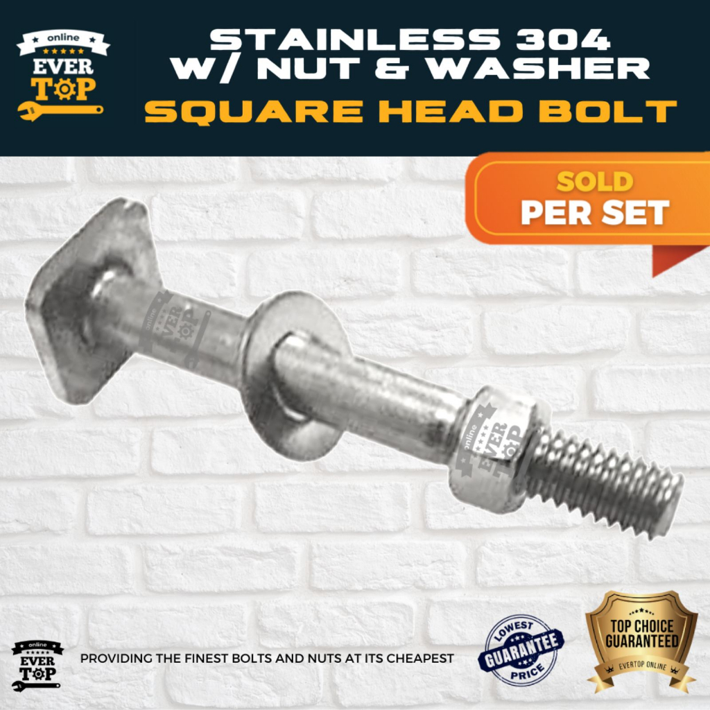 Stainless Squarehead Bolt SS 304 Square Head Platform Bolt Screw for ...