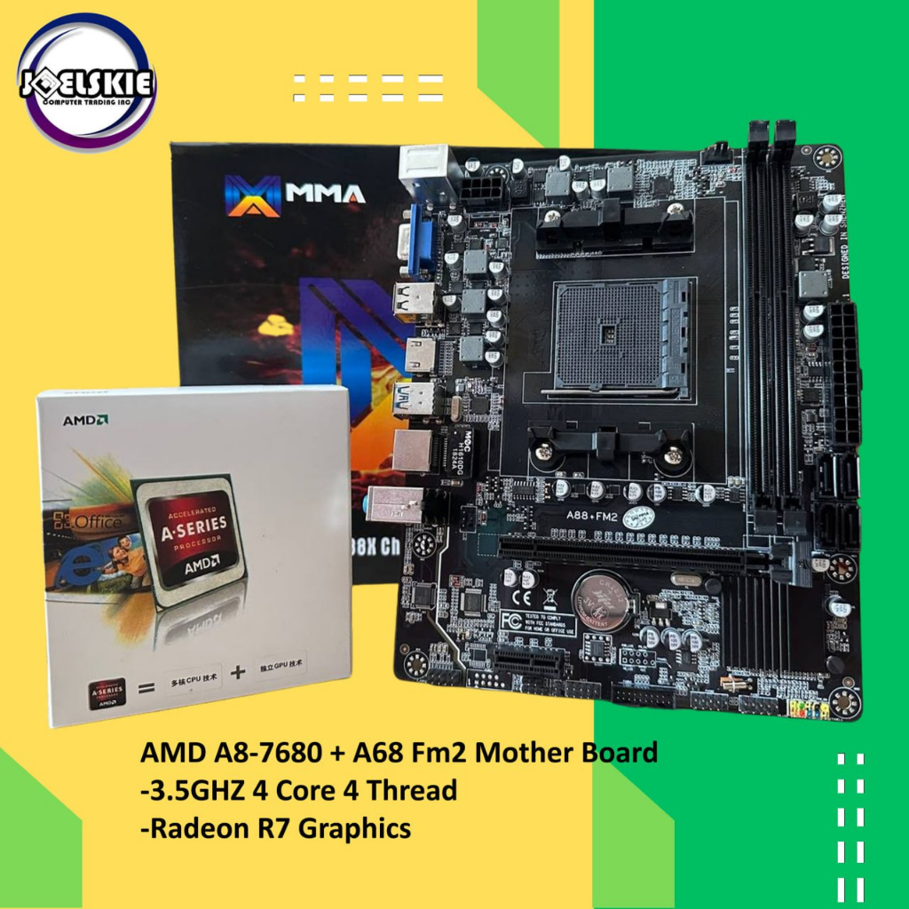 AMD A8-7680 APU 3.5GHZ/4C/4T/4MB/ RDN-R7/ FM2+ Bundle MMA Fm2+ A88X Box ...