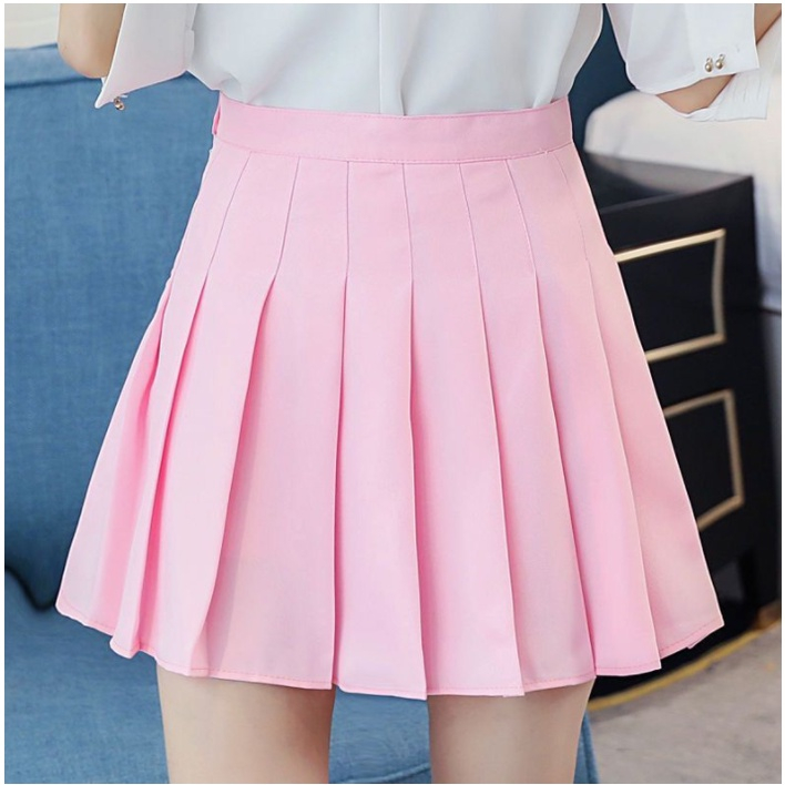 【XS-3XL】 Korean Skirt Fashion Womens High Waist Skirt Slim Pleated ...