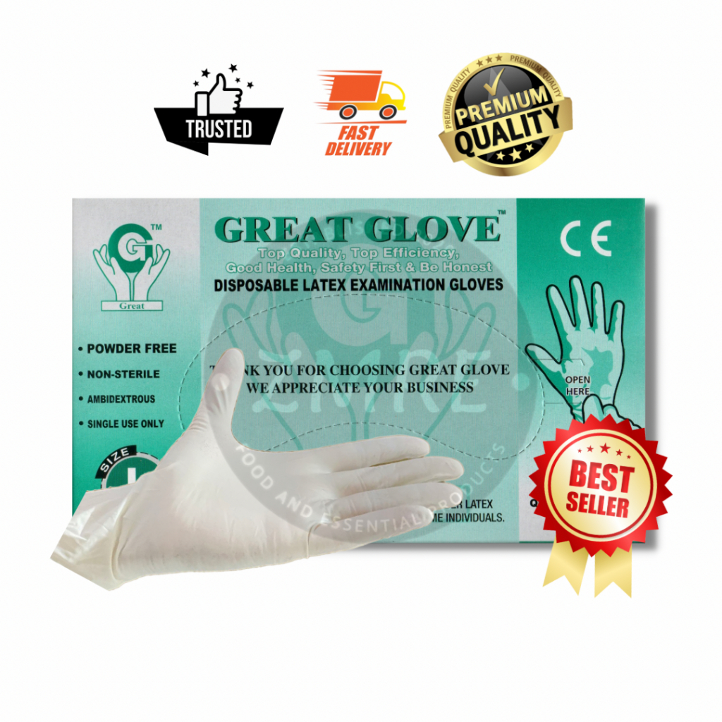 Great Glove Latex Disposable Examination Gloves XS/S/M/L/XL