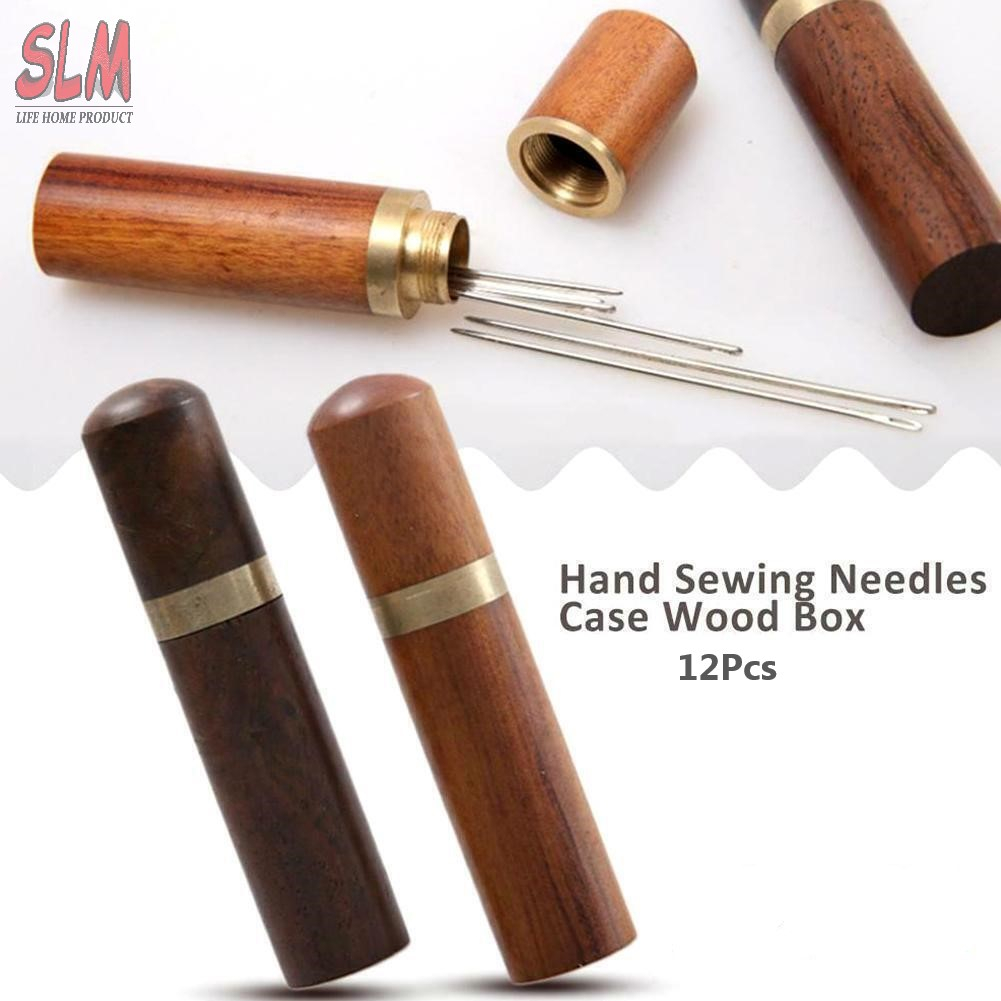 SLM Sewing Needle Storage Holder Needles Container Tube Wooden Metal ...