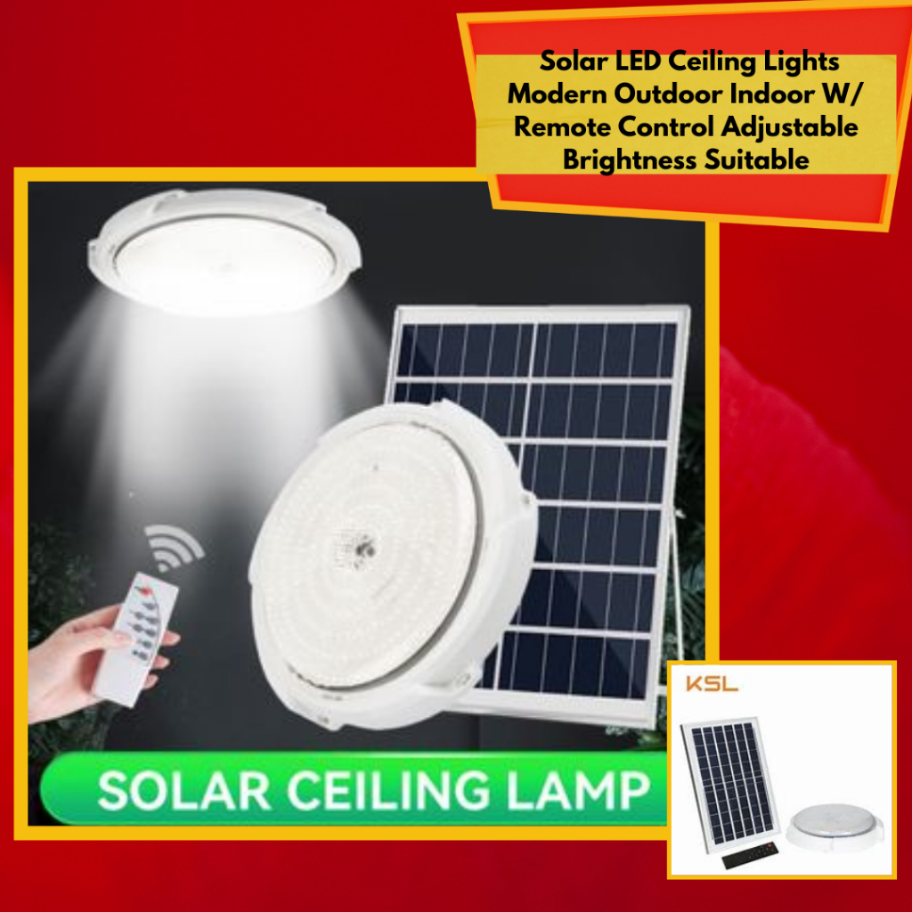 DSS Solar LED Ceiling Lights Modern Outdoor Indoor W/ Remote Control ...