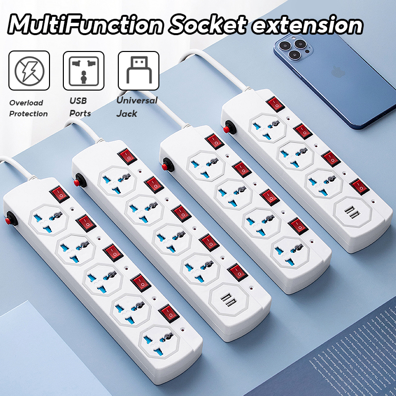 MultiFunction Socket Plug Power Strip Round Multiple Sockets Universal
