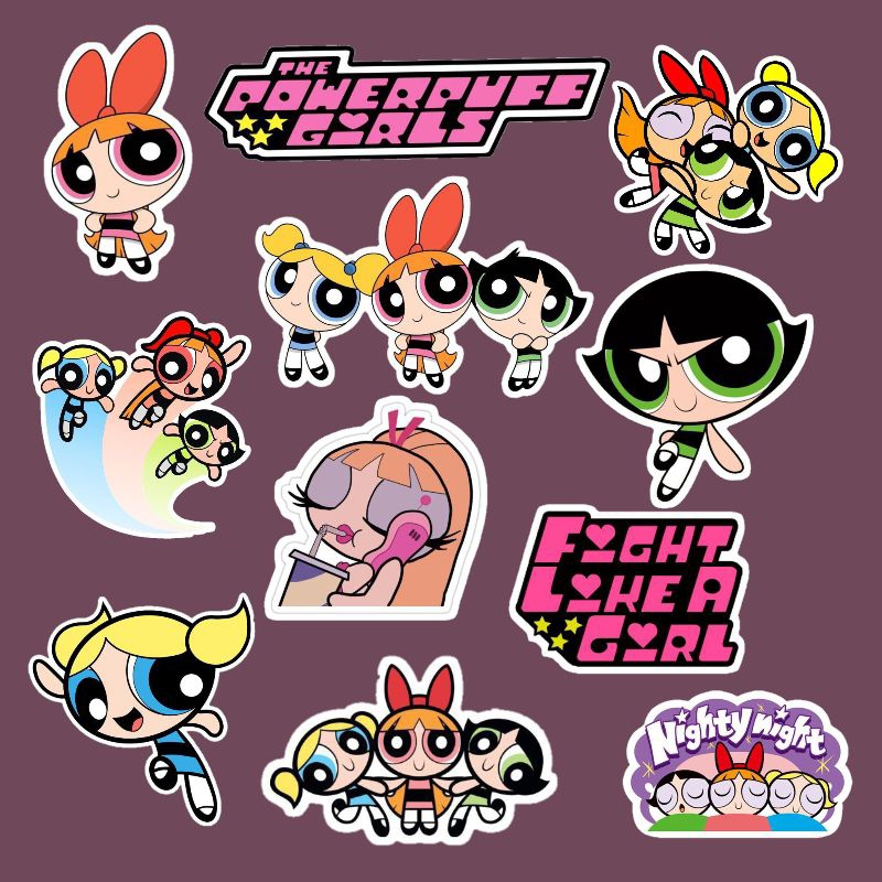 Power Puff Girls Laminated VINYL Waterproof Stickers | Shopee Philippines