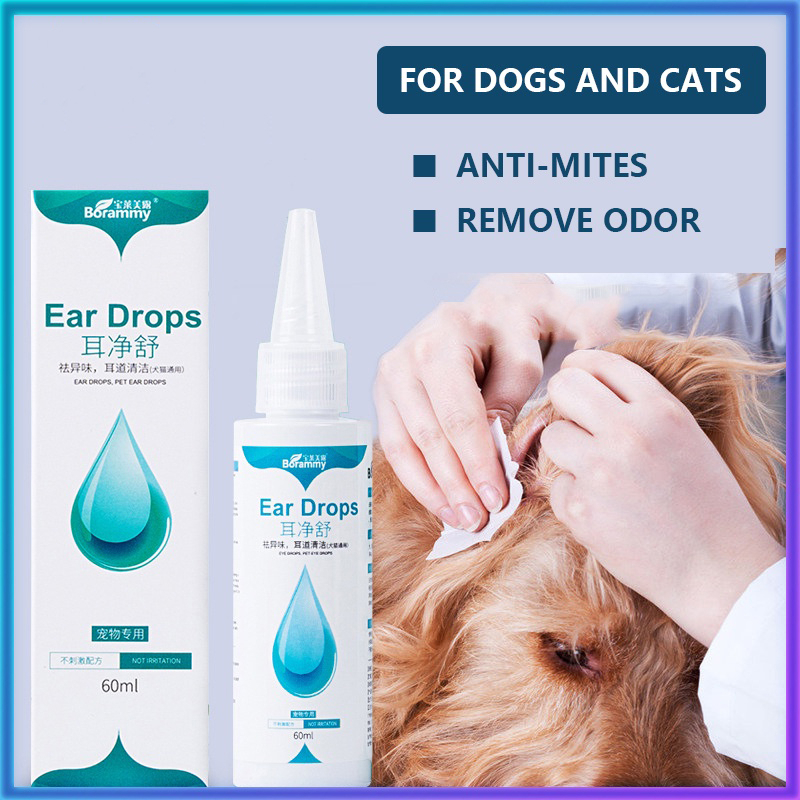 Cat And Dog Mites odor Removal Ear Drops Infection Solution Treatment Cleaner 60ML Shopee