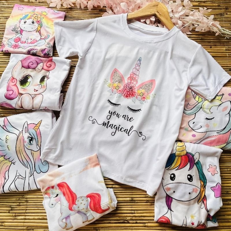 NICOLE Unicorn T-shirt Sublimation Prints 6-10 Years old | Shopee ...