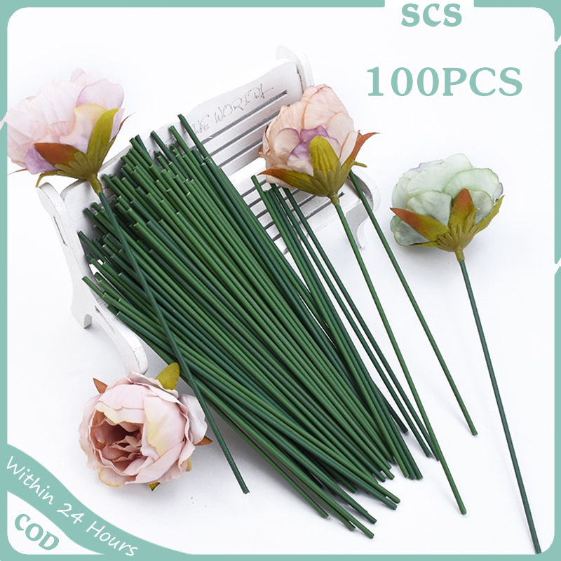 100 pcs 40cm Floral Stem Wire for Flower Arrangements,DIY Crafts,Flower